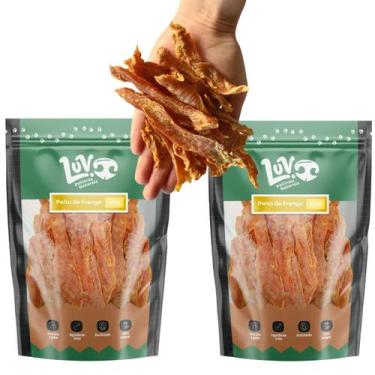 Imagem de Kit 2 Petiscos Natural Caes E Gatos Peito De Frango 100g Luv - LUV Pet