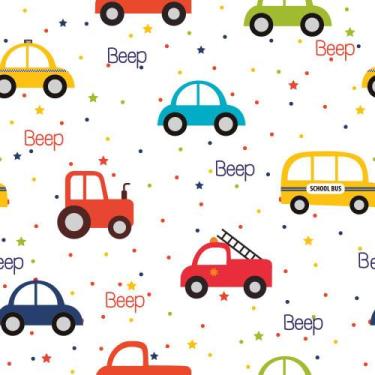 Imagem de Papel de Parede Adesivo Infantil Menino Carros Coloridos - ColorMyHome