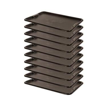 Imagem de Conjunto 10 Bandejas Plásticas Self-Service Refeição 48 x 32,5 x 2 BR-