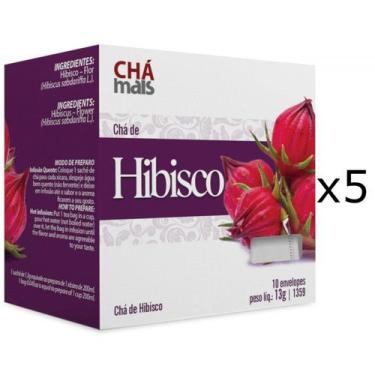 Imagem de Chá de Hibisco Kit com 5 Caixas de 10 Sachês cada - Chá Mais