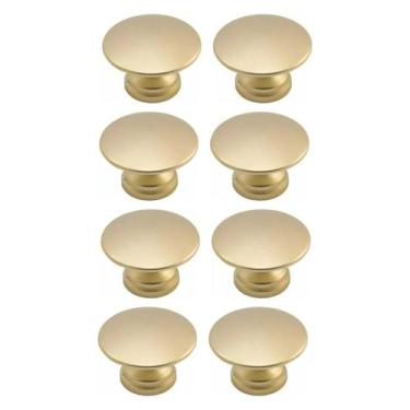 Imagem de Kit 8 Puxador Ponto 24mm Dourado Escovado Para Gaveta - RENNA