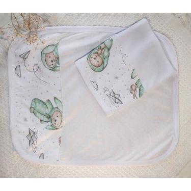 Imagem de Toalhinha de Boca Baby Malha Com 2 Peças - Tecebem, Branco