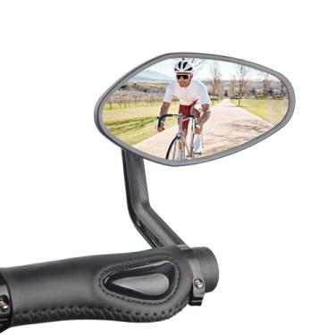 Imagem de Espelhos retrovisores de bicicleta, lentes de vidro convexo de alta definição, espelho retrovisor elétrico giratório de ângulo mais amplo, espelho retrovisor elíptico geral antiarranhões para