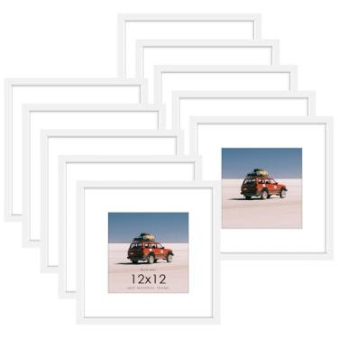 Imagem de Fisnish Porta-retrato de 30 x 30 cm em setembro de 10, exiba imagens 20 x 20 com tapete ou 30 x 30 sem tapete, colagem de moldura para decoração de galeria de parede, branca