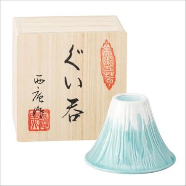 Imagem de Waraku Fuuka Copo de saquê japonês Monte Fuji Design Vinho Soju Porcelana Presentes Ochoko (Snow Fuji, 1 Ochoko)