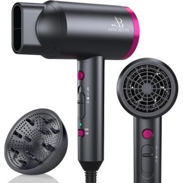 Imagem de Secador de cabelo ANNE BETTY Ionic 1800W com difusor (3 configurações)