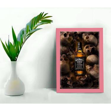 Imagem de Quadro Decorativo Jack Daniels Skull Bar Restaurante C/Vidro