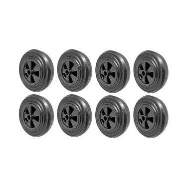Imagem de Kit 8 un roda container plástico 8 pol 200kg p rodízio - AJAX