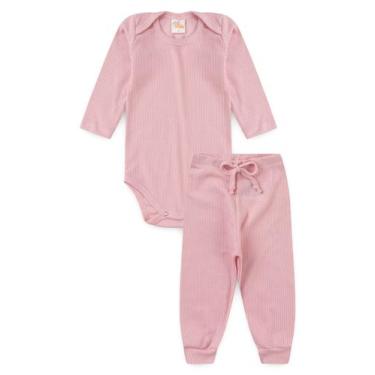 Imagem de Conjunto Canelado Light Longo - Rosa Bebê - Ame Kids, M