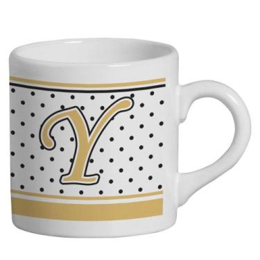 Imagem de Caneca Small Alfabeto Poá Branco 180ml - Cerâmica Regina