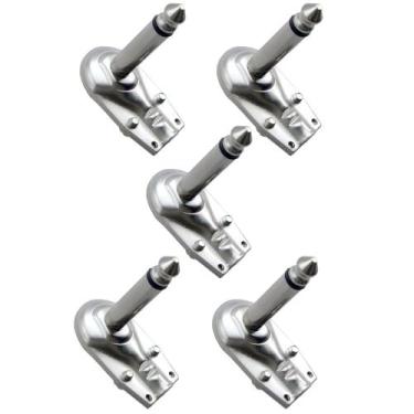 Imagem de Kit 5 Plug Conector P10 Mono Em L Modelo Cachimbo Qualidade - Thida