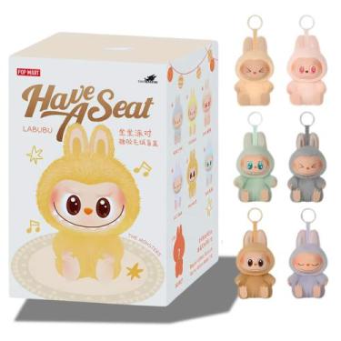 Imagem de Chaveiro De Pelúcia Labubu Monster Macaron Have A Seat Novo - popmart