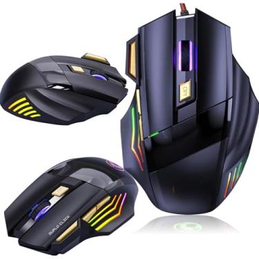 Imagem de Mouse Gamer 3200 DPI RGB – 7 Botões Programáveis, Sensor Preciso, Cabo Reforçado, Ergonômico e Anti-Slip para Jogos, PC e Notebook