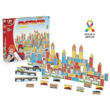 Imagem de Jogo em Blocos de montar de Madeira Construção 120 peças - Junges