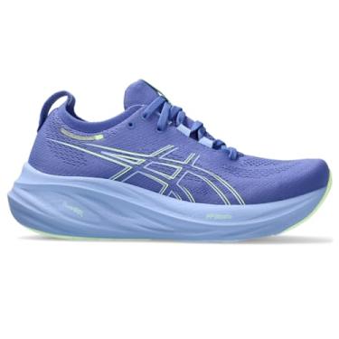 Imagem de ASICS Tênis de corrida feminino Gel-Nimbus 26, Safira/azul claro, 37