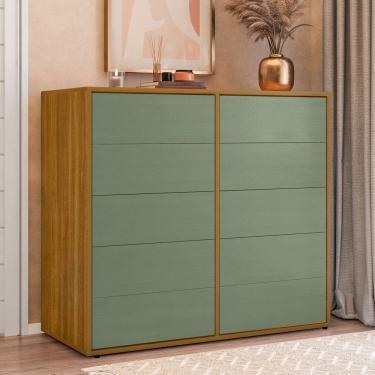 Imagem de Aparador para Sala de Estar 10 Gavetas Melinda Freijó / Verde