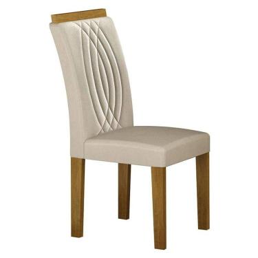 Imagem de Cadeira Para Mesa De Jantar Doha Mdf Freijó Joli Palha - Leifer Móveis