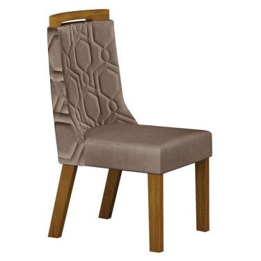 Imagem de Cadeira Para Mesa De Jantar ágata Mdf Freijó Joli Camurça - Leifer Móveis