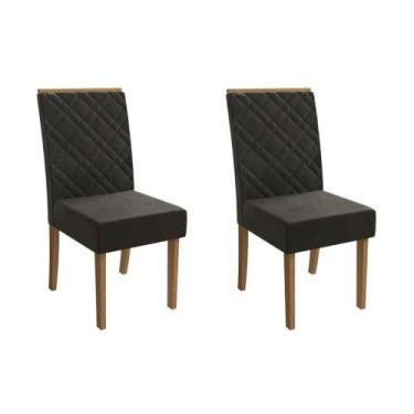 Imagem de Cadeira Sala de Jantar Gardênia 2CAD149 Madeirado Kit 2 Un Canela/Sued