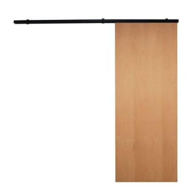 Imagem de Porta De Correr Verniz Com Kit Alumínio Preto - 210x70 - Vanin