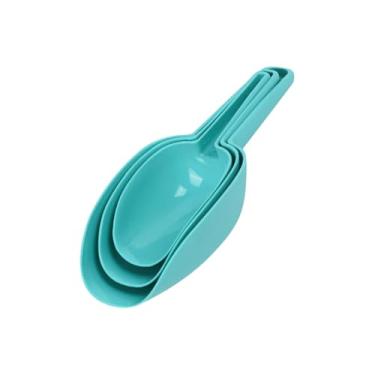 Imagem de Conjunto de 3 colheres de gelo de plástico de vários tamanhos colheres de máquina de gelo colheres de farinha pequenas colheres de alimentos secos colheres de pipoca pequenas colheres de cozinha de