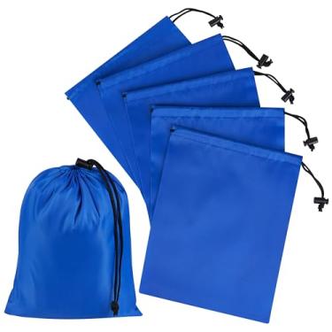 Imagem de PALTERWEAR Bolsa de cordão com botão - Nylon Cinch and Ditty Pouch pacote com seis (azul, 18 x 23 cm, conjunto de 6)
