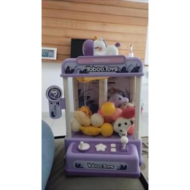 Imagem de Máquina de Diversão Pega Ursinhos, Brinquedo Garra com Fichas e Brindes, Infantil (Rosa)