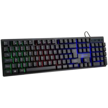 Imagem de Teclado Membrana Gamer Kalkan Hati Iluminação Rainbow KLK00012