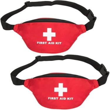 Imagem de Jipemtra 2 pochetes de primeiros socorros, bolsa de primeiros socorros, vermelha, bolsa de resgate de viagem, bolsa vazia para primeiros socorros, bolsa de remédios de sobrevivência, recipiente de