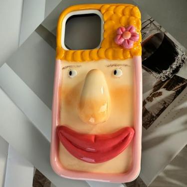 Imagem de Unitvbba Capa de telefone Ugly Weirdo de argila 3D – Emoji engraçado, capa feita à mão, ajuste personalizado para qualquer modelo de telefone (fofinho), multicolorido