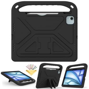 Imagem de UUcovers Capa infantil para iPad Air de 11 polegadas M2 2024 Air 6ª geração e iPad Pro de 11 polegadas M4 2024 (5ª geração) com alça/suporte/porta-lápis/suporte, resistente, à prova de choque, linda