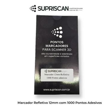 Imagem de Marcadores Adesivos Refletivos para Scanner 3D - 12mm - 1000 Unidades 