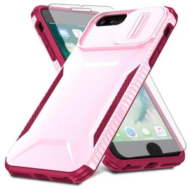 Imagem de Asuwish Capa de telefone para iPhone 6plus 6splus 7plus 8plus i 6/6s/7/8 Plus com protetor de tela e capa de câmera deslizante resistente iPhone6splus i Phone7s 7s 7+ 8s 8+ Phones8 6+ i6 6s+ feminino