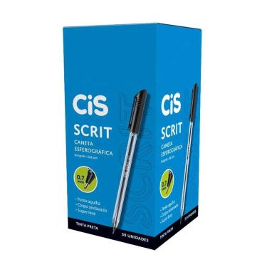 Imagem de Caneta Cis Esferográfica 0,7 Preta - Embalagem com 50 Unidades