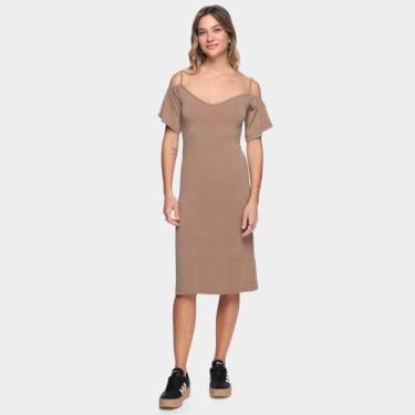 Imagem de Vestido Volare Midi Ciganinha, Marrom claro, M