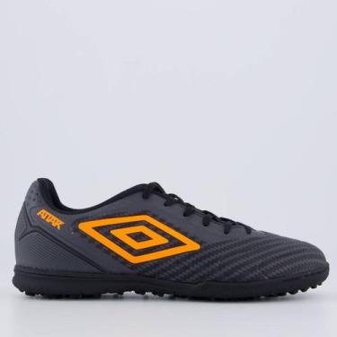 Imagem de Chuteira Umbro Attak III Society Preta e Laranja, 41