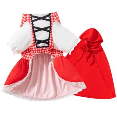 Imagem de Fantasia de chapeuzinho vermelho para cachorro, vestido de Natal de Halloween com capa (GG)