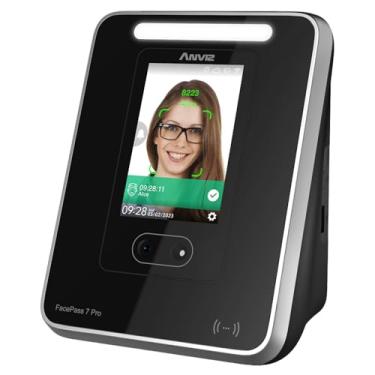 Imagem de ANVIZ Relógios de ponto para funcionários pequenas empresas - Software de nuvem Forever Free - FacePass 7 Pro Relógio biométrico dentro e fora da máquina - Suporte de acesso à porta - Face + RFID +