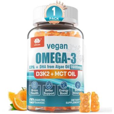 Imagem de Suplemento de gomas veganas de ômega-3 LILICARE 1280 mg com vitamina D