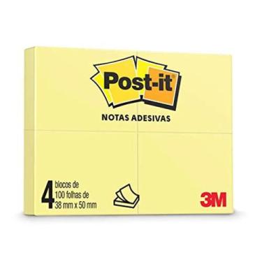 Imagem de Bloco adesivo 38x50 100 fls amarelo Post-it 3M