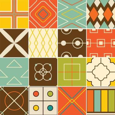 Imagem de Adesivo de Azulejo - Ladrilho Hidráulico - 20cm x 20cm - 16un - 361Azg