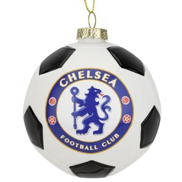 Imagem de Tree Buddees Enfeite de Natal oficial do Chelsea FC Football Club Bauble edição limitada - Equipe de futebol da Premier League (Bola de vidro Chelsea F.C.)