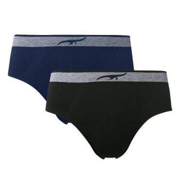Imagem de Kit 2 Peças Cueca Slip sem Costura Preto e Navy Zee Rucci, P