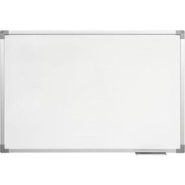 Imagem de Quadro Branco Moldura Madeira 100X70Cm Uv Mdf Soft Aluminio - Stalo