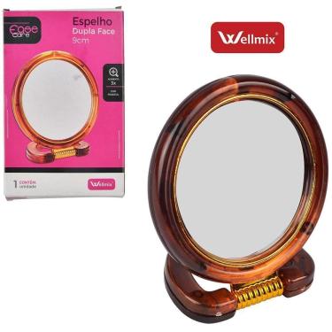 Imagem de Espelho Mesa Redondo Dupla Face 4`` 9Cm Pedestal Aumenta 3X