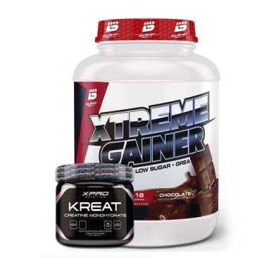 Imagem de Kit Xtreme Gainer 3Kg Bio Sports USA + Kreat Monohidratada 300g XPRO N