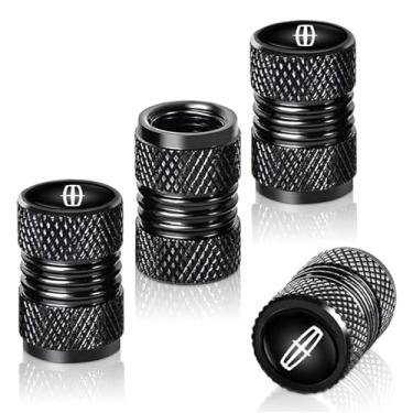 Imagem de 4 peças de tampas de haste de válvula de pneu, tampa de válvula protetora de pneu automotivo de metal, para Lincoln MKS, MKT, MKX, Navigator, Continental MKC MKZ Tampa de roda para todos os modelos