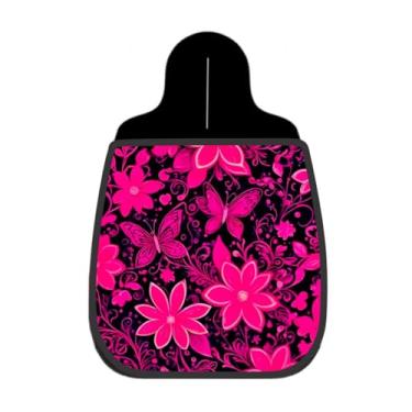 Imagem de Lixeira De Carro Organizador Lixinhocar Flores e Borboletas no Rosa Choque