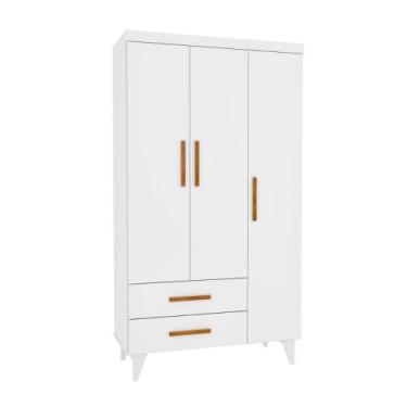 Imagem de Guarda Roupa Infantil 3 Portas Aconchego Tcil - Tcil Móveis, Branco Ne