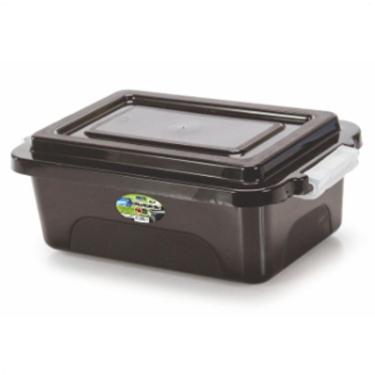 Imagem de Caixa Organizadora Baixa Black 2,5 Litros Com Tampa E Trava